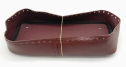 Angel Çanta Aksesuar Bordo Suni Deri 28x13 cm Yüksek Çanta Tabanı Gümüş Metalli - Angel Çanta Aksesuar