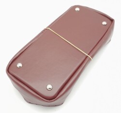 Angel Çanta Aksesuar Bordo Suni Deri 28x13 cm Yüksek Çanta Tabanı Gümüş Metalli - 3