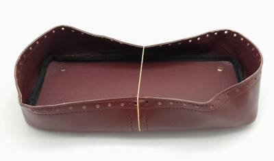 Angel Çanta Aksesuar Bordo Suni Deri 28x13 cm Yüksek Çanta Tabanı Light Gold Metalli - 1