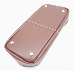 Angel Çanta Aksesuar Bordo Suni Deri 28x13 cm Yüksek Çanta Tabanı Light Gold Metalli - 3