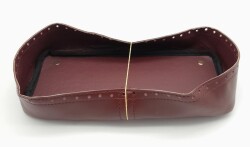 Angel Çanta Aksesuar Bordo Suni Deri 28x13 cm Yüksek Çanta Tabanı Light Gold Metalli - Angel Çanta Aksesuar