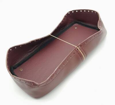 Angel Çanta Aksesuar Bordo Suni Deri 28x13 cm Yüksek Çanta Tabanı Light Gold Metalli - 2