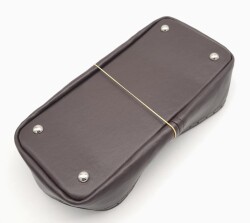 Angel Çanta Aksesuar Koyu Kahverengi Suni Deri 28x13 cm Yüksek Çanta Tabanı Gümüş Metalli - 3