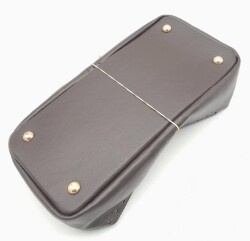 Angel Çanta Aksesuar Koyu Kahverengi Suni Deri 28x13 cm Yüksek Çanta Tabanı Light Gold Metalli - 3