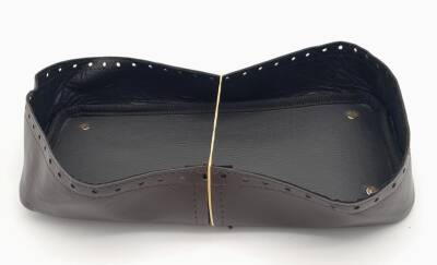 Angel Çanta Aksesuar Koyu Kahverengi Suni Deri 28x13 cm Yüksek Çanta Tabanı Light Gold Metalli - 1