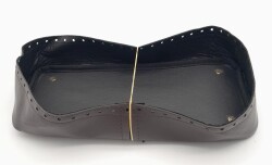 Angel Çanta Aksesuar Koyu Kahverengi Suni Deri 28x13 cm Yüksek Çanta Tabanı Light Gold Metalli - Angel Çanta Aksesuar