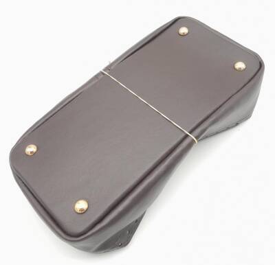 Angel Çanta Aksesuar Koyu Kahverengi Suni Deri 28x13 cm Yüksek Çanta Tabanı Light Gold Metalli - 3