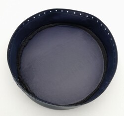 Angel Çanta Aksesuar Lacivert Suni Deri 22 cm Yuvarlak Yüksek Çanta Tabanı Gümüş Metalli - 2