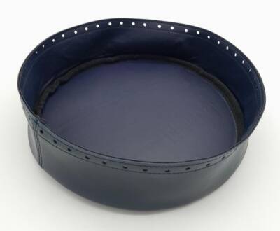 Angel Çanta Aksesuar Lacivert Suni Deri 22 cm Yuvarlak Yüksek Çanta Tabanı Gümüş Metalli - 1