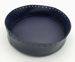 Angel Çanta Aksesuar Lacivert Suni Deri 22 cm Yuvarlak Yüksek Çanta Tabanı Light Gold Metalli - Angel Çanta Aksesuar