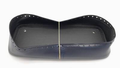 Angel Çanta Aksesuar Lacivert Suni Deri 28x13 cm Yüksek Çanta Tabanı Gümüş Metalli - 1