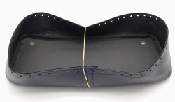 Angel Çanta Aksesuar Lacivert Suni Deri 28x13 cm Yüksek Çanta Tabanı Light Gold Metalli - Angel Çanta Aksesuar