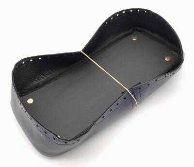 Angel Çanta Aksesuar Lacivert Suni Deri 28x13 cm Yüksek Çanta Tabanı Light Gold Metalli - 2