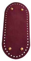 Angel Çanta Aksesuar Nubuk Deri, Bordo Renk Oval Taban 25X12 Cm Light Gold Metalli - Angel Çanta Aksesuar