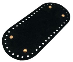 Angel Çanta Aksesuar Nubuk Deri, Siyah Renk Oval Taban 25X12 Cm Light Gold Metalli - Angel Çanta Aksesuar