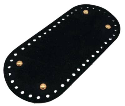 Angel Çanta Aksesuar Nubuk Deri, Siyah Renk Oval Taban 25X12 Cm Light Gold Metalli - 1