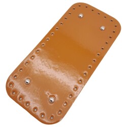 Angel Çanta Aksesuar Parlak Rugan Deri 25x12 cm Dikdörtgen Çanta Tabanı Açık Taba Renk Gümüş Metalli - 2