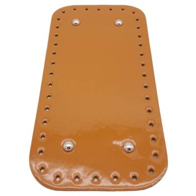 Angel Çanta Aksesuar Parlak Rugan Deri 25x12 cm Dikdörtgen Çanta Tabanı Açık Taba Renk Gümüş Metalli - 1