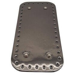 Angel Çanta Aksesuar Parlak Rugan Deri 25x12 cm Dikdörtgen Çanta Tabanı Antrasit Renk Gümüş Metalli - Angel Çanta Aksesuar