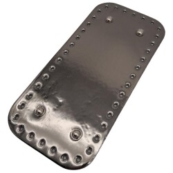 Angel Çanta Aksesuar Parlak Rugan Deri 25x12 cm Dikdörtgen Çanta Tabanı Antrasit Renk Gümüş Metalli - 2