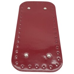 Angel Çanta Aksesuar Parlak Rugan Deri 25x12 cm Dikdörtgen Çanta Tabanı Bordo Renk Gümüş Metalli - Angel Çanta Aksesuar