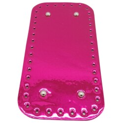 Angel Çanta Aksesuar Parlak Rugan Deri 25x12 cm Dikdörtgen Çanta Tabanı Fuşya Renk Gümüş Metalli - Angel Çanta Aksesuar