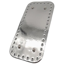 Angel Çanta Aksesuar Parlak Rugan Deri 25x12 cm Dikdörtgen Çanta Tabanı Gri Renk Gümüş Metalli - 2