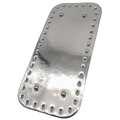 Angel Çanta Aksesuar Parlak Rugan Deri 25x12 cm Dikdörtgen Çanta Tabanı Gri Renk Gümüş Metalli - 2