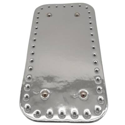 Angel Çanta Aksesuar Parlak Rugan Deri 25x12 cm Dikdörtgen Çanta Tabanı Gri Renk Gümüş Metalli - 1