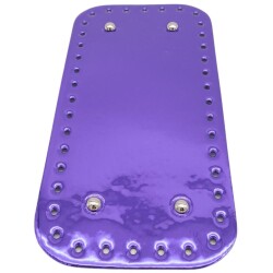 Angel Çanta Aksesuar Parlak Rugan Deri 25x12 cm Dikdörtgen Çanta Tabanı Mor Renk Gümüş Metalli - Angel Çanta Aksesuar