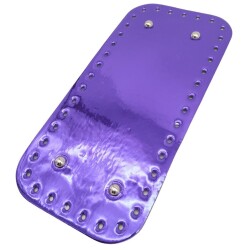 Angel Çanta Aksesuar Parlak Rugan Deri 25x12 cm Dikdörtgen Çanta Tabanı Mor Renk Gümüş Metalli - 2