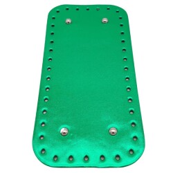 Angel Çanta Aksesuar Parlak Rugan Deri 25x12 cm Dikdörtgen Çanta Tabanı Yeşil Renk Gümüş Metalli - Angel Çanta Aksesuar