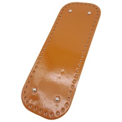 Angel Çanta Aksesuar Parlak Rugan Deri 32x12 cm Dikdörtgen Çanta Tabanı Açık Taba Renk Gümüş Metalli - 2