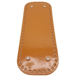 Angel Çanta Aksesuar Parlak Rugan Deri 32x12 cm Dikdörtgen Çanta Tabanı Açık Taba Renk Gümüş Metalli - Angel Çanta Aksesuar