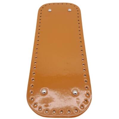 Angel Çanta Aksesuar Parlak Rugan Deri 32x12 cm Dikdörtgen Çanta Tabanı Açık Taba Renk Gümüş Metalli - 1