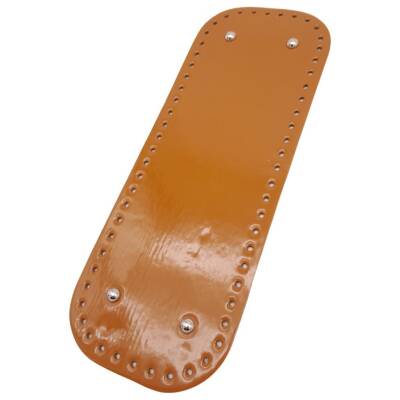 Angel Çanta Aksesuar Parlak Rugan Deri 32x12 cm Dikdörtgen Çanta Tabanı Açık Taba Renk Gümüş Metalli - 2