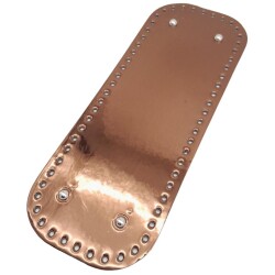 Angel Çanta Aksesuar Parlak Rugan Deri 32x12 cm Dikdörtgen Çanta Tabanı Bakır Renk Gümüş Metalli - 2