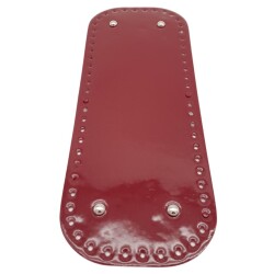 Angel Çanta Aksesuar Parlak Rugan Deri 32x12 cm Dikdörtgen Çanta Tabanı Bordo Renk Gümüş Metalli - Angel Çanta Aksesuar