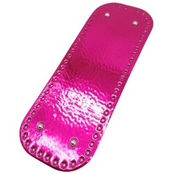 Angel Çanta Aksesuar Parlak Rugan Deri 32x12 cm Dikdörtgen Çanta Tabanı Fuşya Renk Gümüş Metalli - 2