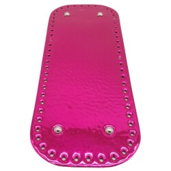 Angel Çanta Aksesuar Parlak Rugan Deri 32x12 cm Dikdörtgen Çanta Tabanı Fuşya Renk Gümüş Metalli - Angel Çanta Aksesuar