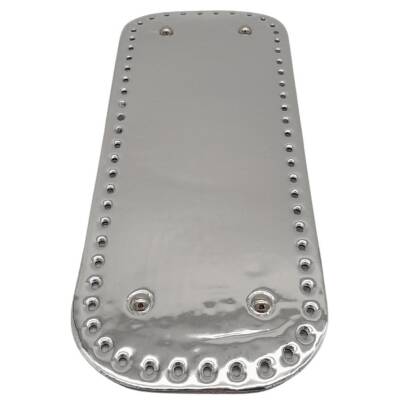 Angel Çanta Aksesuar Parlak Rugan Deri 32x12 cm Dikdörtgen Çanta Tabanı Gri Renk Gümüş Metalli - 1