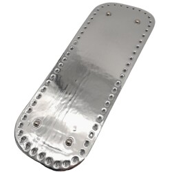 Angel Çanta Aksesuar Parlak Rugan Deri 32x12 cm Dikdörtgen Çanta Tabanı Gri Renk Gümüş Metalli - 2