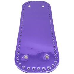 Angel Çanta Aksesuar Parlak Rugan Deri 32x12 cm Dikdörtgen Çanta Tabanı Mor Renk Gümüş Metalli - 1