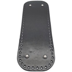 Angel Çanta Aksesuar Parlak Rugan Deri 32x12 cm Dikdörtgen Çanta Tabanı Siyah Renk Gümüş Metalli - Angel Çanta Aksesuar