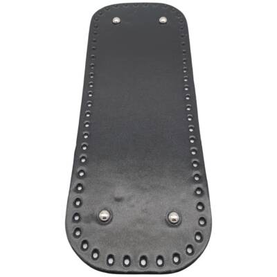 Angel Çanta Aksesuar Parlak Rugan Deri 32x12 cm Dikdörtgen Çanta Tabanı Siyah Renk Gümüş Metalli - 1