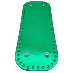 Angel Çanta Aksesuar Parlak Rugan Deri 32x12 cm Dikdörtgen Çanta Tabanı Yeşil Renk Gümüş Metalli - Angel Çanta Aksesuar