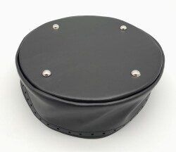 Angel Çanta Aksesuar Siyah Suni Deri 22 cm Yuvarlak Yüksek Çanta Tabanı Gümüş Metalli - 2