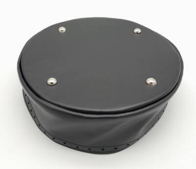 Angel Çanta Aksesuar Siyah Suni Deri 22 cm Yuvarlak Yüksek Çanta Tabanı Gümüş Metalli - 2