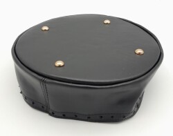 Angel Çanta Aksesuar Siyah Suni Deri 22 cm Yuvarlak Yüksek Çanta Tabanı Light Gold Metalli - 2