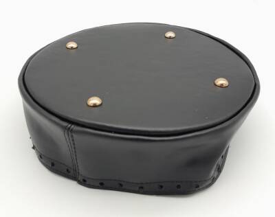 Angel Çanta Aksesuar Siyah Suni Deri 22 cm Yuvarlak Yüksek Çanta Tabanı Light Gold Metalli - 2